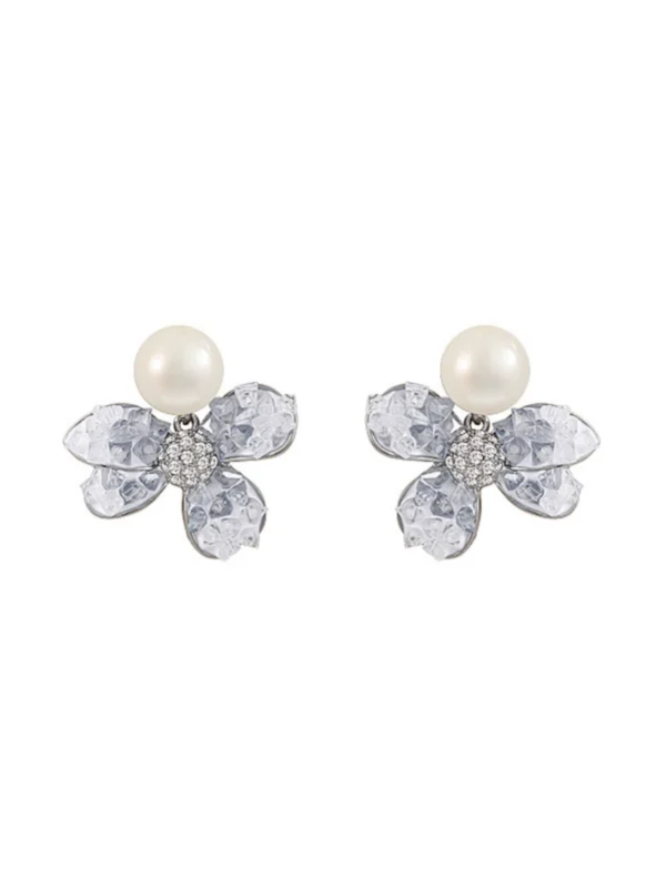 Flower pearl earrings - Image 5