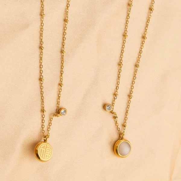 Outlet clearance cat eye lucky word double-sided necklace outlets women - Image 4