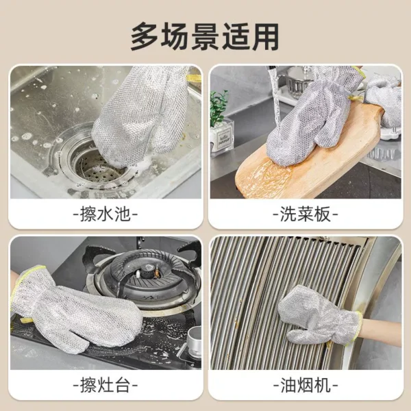 Steel wire dishwashing gloves, extended and waterproof - Image 5