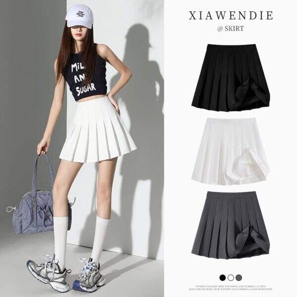 High quality white suit pleated skirt for women - Image 1