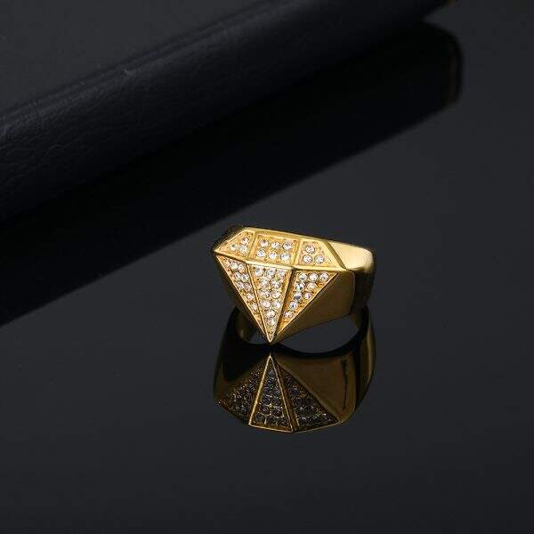 HIP HOP Street Trendy Men's Diamond Ring - Image 3