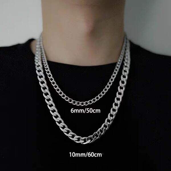 Stainless Steel Cuban Chain Necklace - Image 2