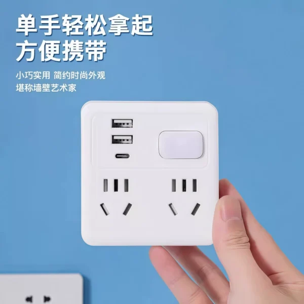 USB power strip, small night light, multi hole socket with switch - Image 5
