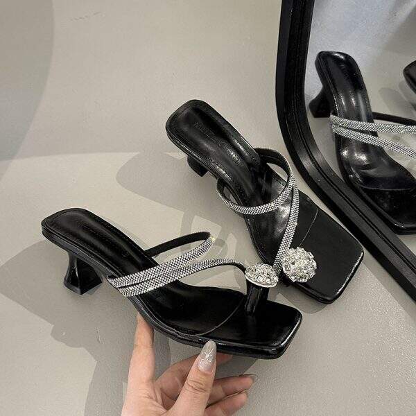 Diamond-studded high-heeled sandals - Image 2