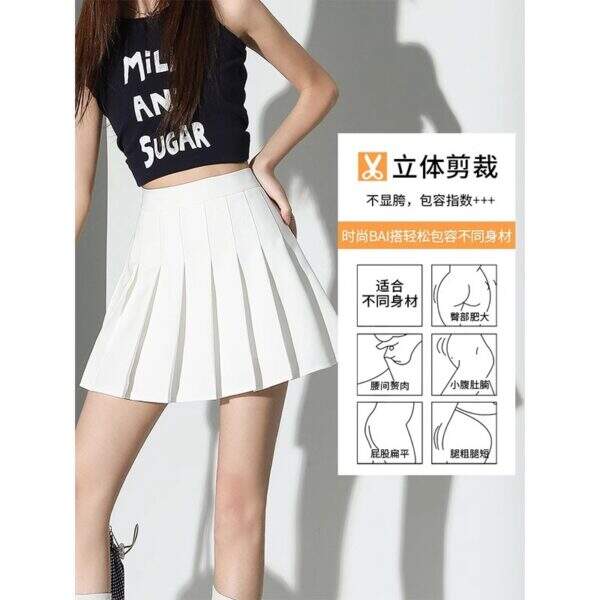 High quality white suit pleated skirt for women - Image 2