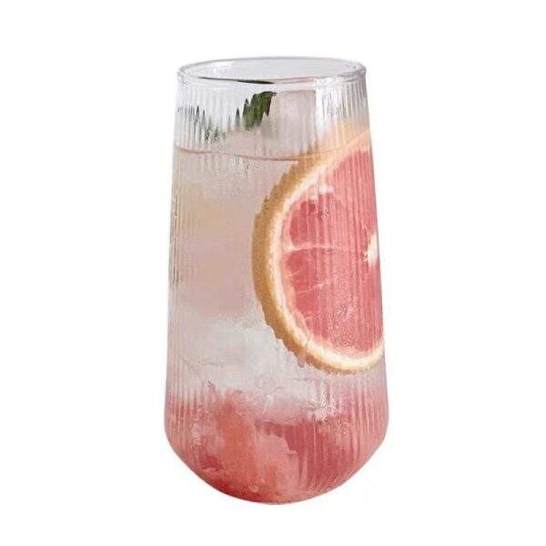 Summer striped high borosilicate glass cold drink cup - Image 5