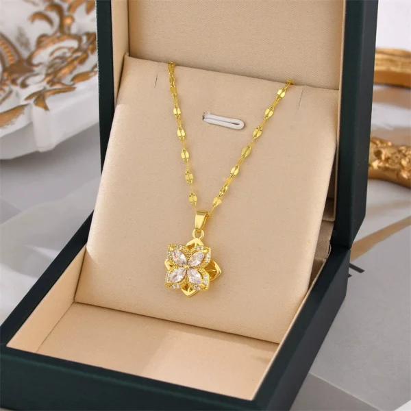 Outlet Clearance Rotating Clover Necklace Outlets - Image 3