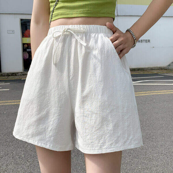 Cotton and linen casual shorts for women - Image 1