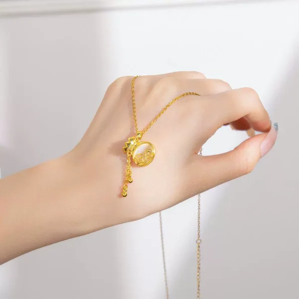 Warehouse imitation cat eye stone tassel money bag - Image 4