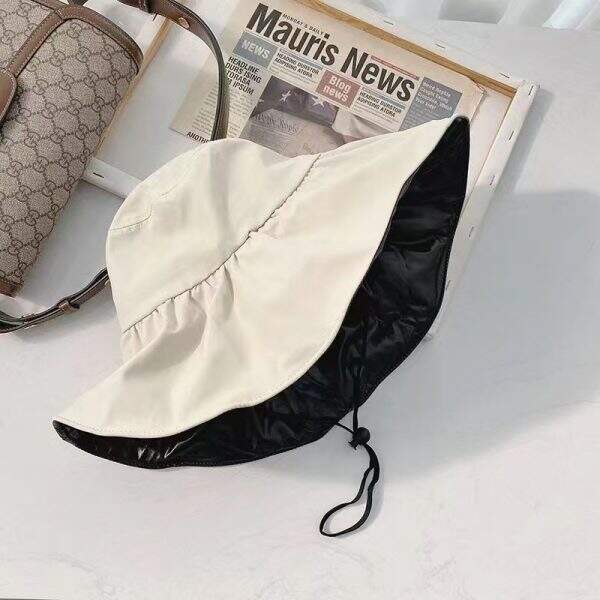 New black rubber sunscreen hat for children - Image 2
