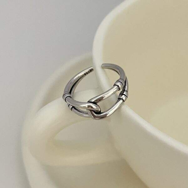 Korean style cross chain ring for women - Image 2