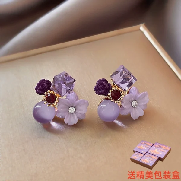 Amethyst Petal Earrings Outlets Women's Accessories - Image 4
