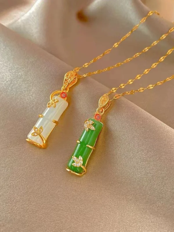 Bamboo pendant collarbone chain - Image 4