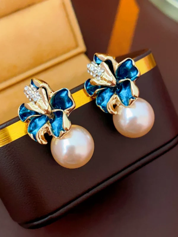 Flower Pearl Earrings Outlets Female - Image 5