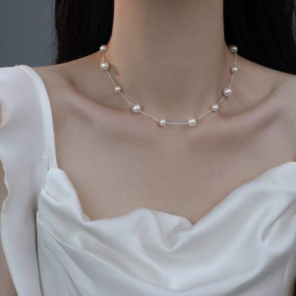 Star shaped pearl tassel necklace - Image 4