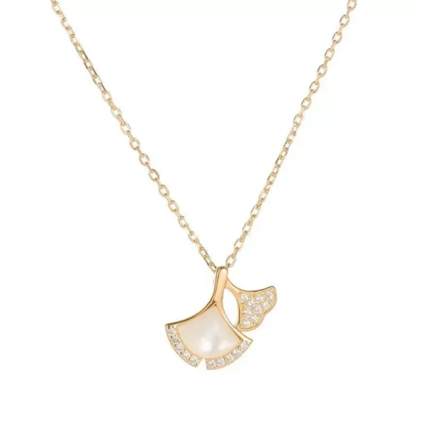 Double Ginkgo Leaf Necklace Outlets Female Accessories - Image 5