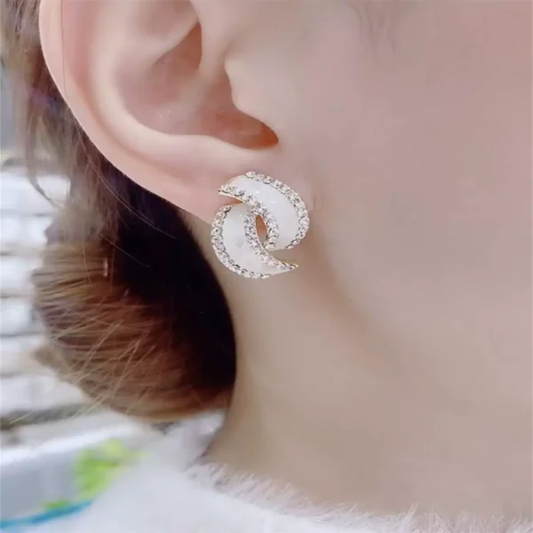 Warehouse style drip oil inlaid diamond ear - Image 4
