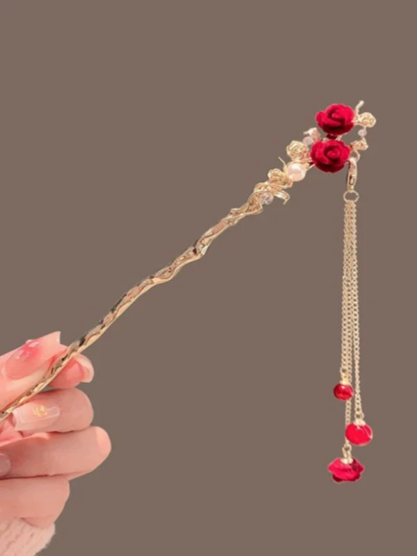 Outlet Clearance Rose Tassel Hairpin Outlets Female - Image 3