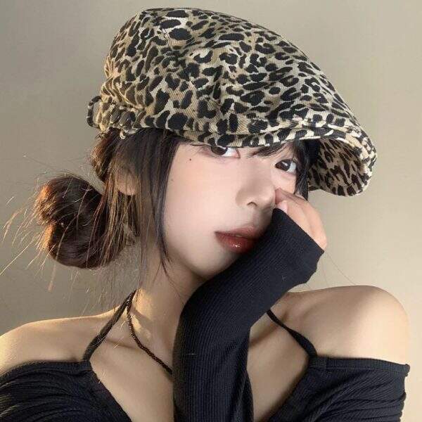 American retro spicy leopard print forward hat - Image 1
