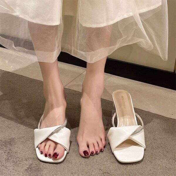 High-heeled sandals with thick heels - Image 5