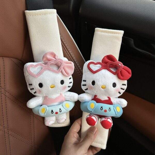Cute plush seat belt shoulder protector - Image 1