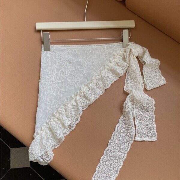 Retro lace lace scarf and headscarf - Image 3