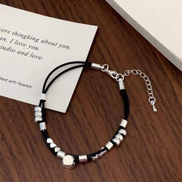 Cool black leather bracelet - Image 4