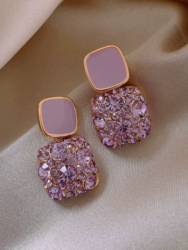 Purple square earrings - Image 1