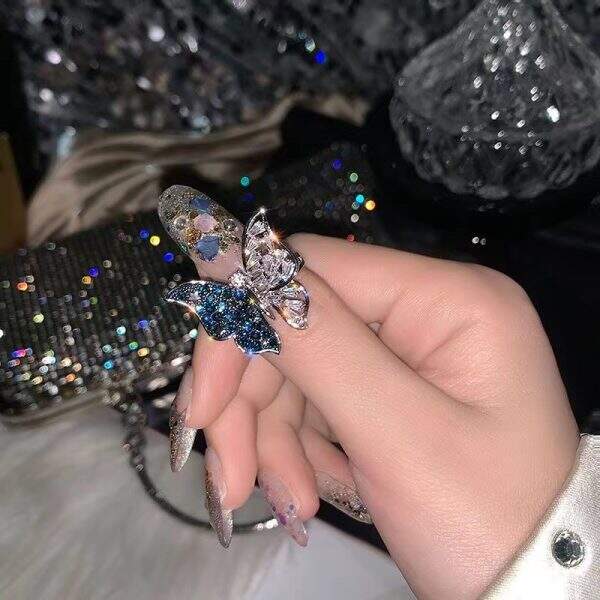 Butterfly Opening Adjustable Ring Female Ins - Image 1