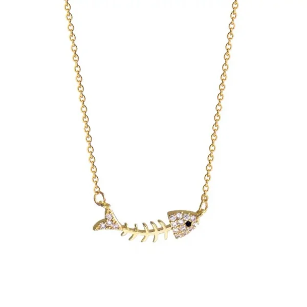Luxury fishbone pendant necklace - Image 5
