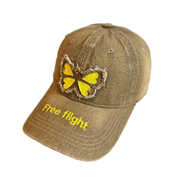 American street butterfly retro distressed washed baseball cap - Image 5