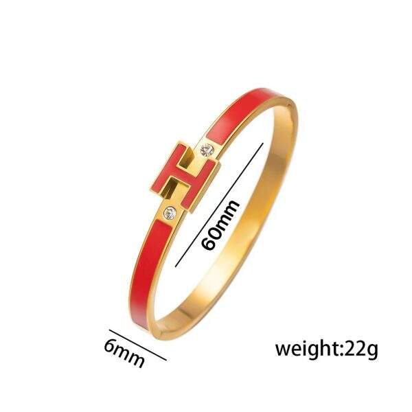 Enamel letter H bracelet for women - Image 5