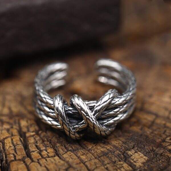Hemp rope ring for men and women - Image 1