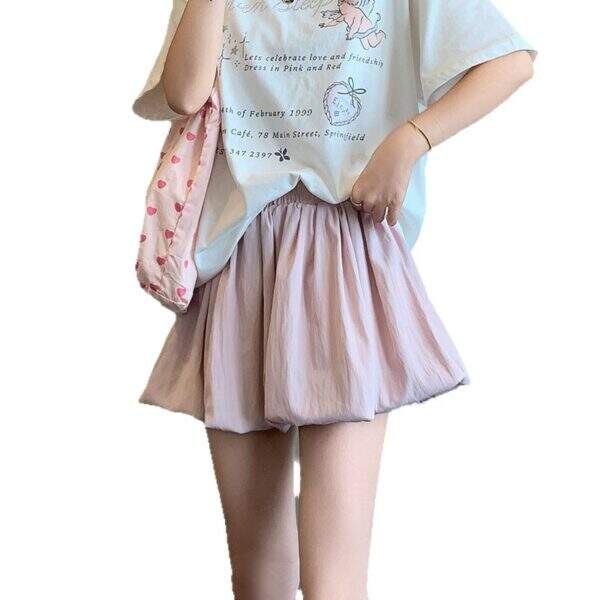 Pink floral bud short skirt for women - Image 5