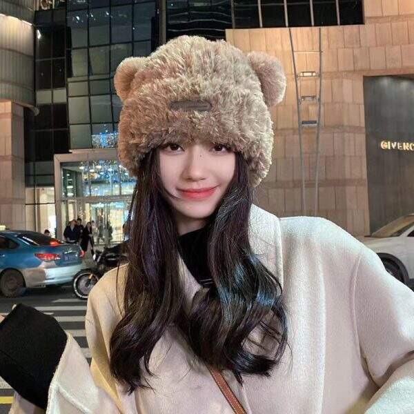 Little Bear Plush Knitted Hat Children - Image 1