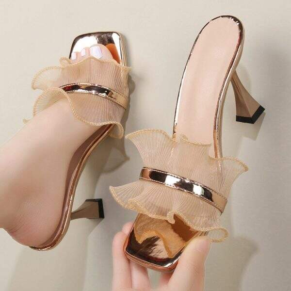 New slim heel square toe exposed toe outdoor cooler - Image 2