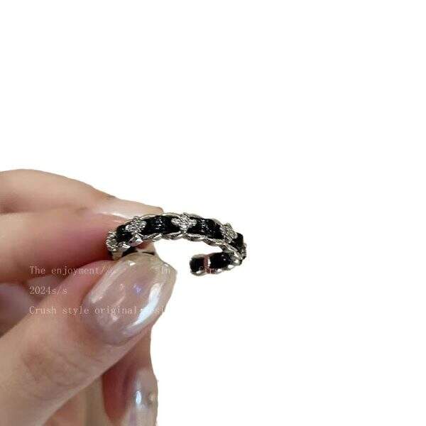 Cold style fashion gradient black gravel ring - Image 5