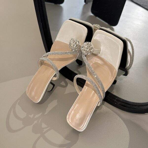 Diamond-studded high-heeled sandals - Image 3