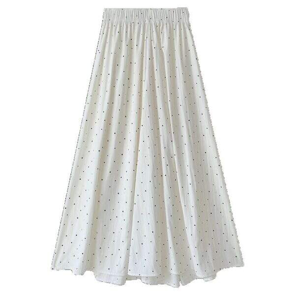 Off white polka dot skirt for women - Image 5