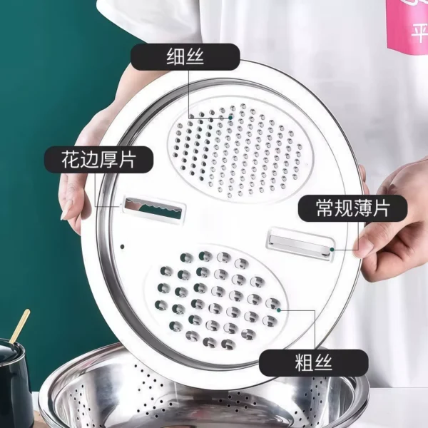 Multi functional stainless steel food cutting basin - Image 5