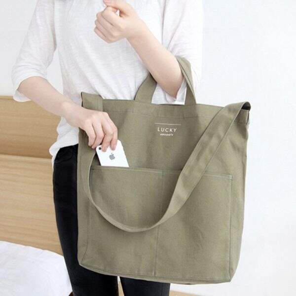 Ladies' canvas shoulder bag - Image 1