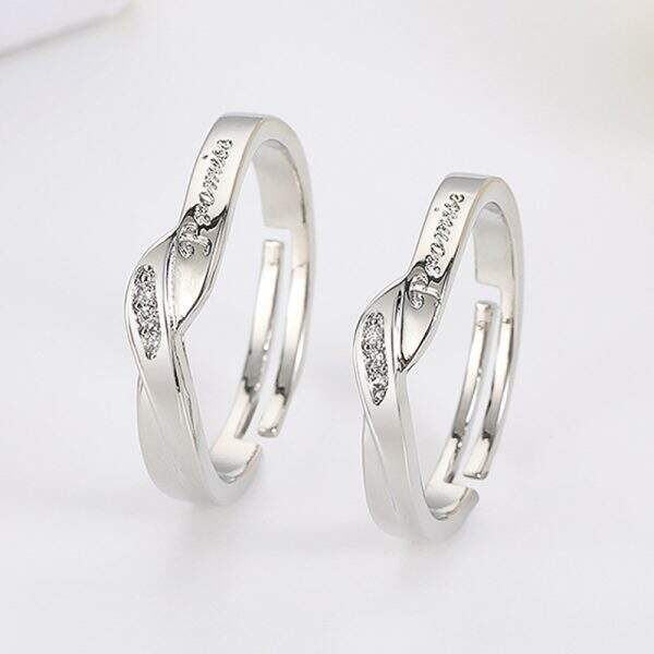 Pure silver ins couple ring - Image 1