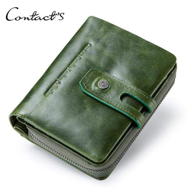 Black Angel Factory Women's Casual Buckle Wallet Made of Genuine Leather and Cowhide - Image 5
