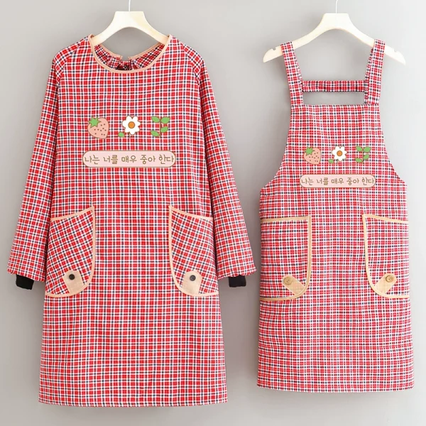 New cotton apron, long sleeves, stain resistant - Image 1