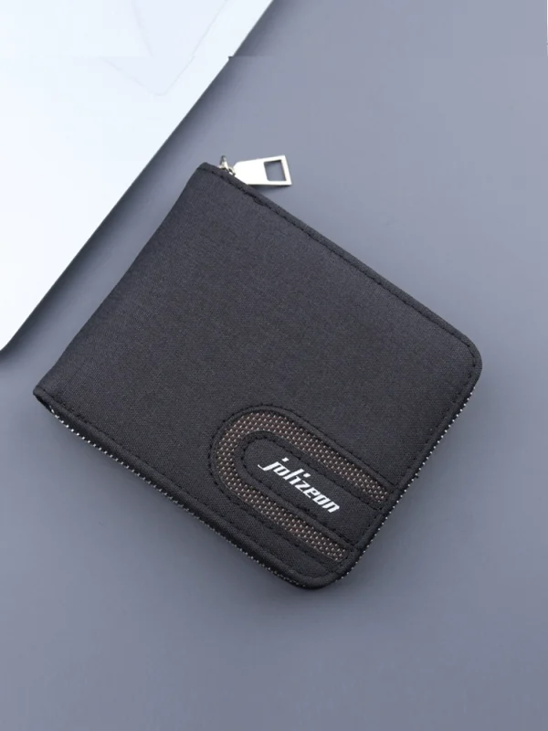 Men's canvas zipper wallet, large capacity - Image 3