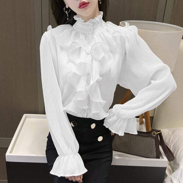 Long sleeved ruffled shirt - Image 1