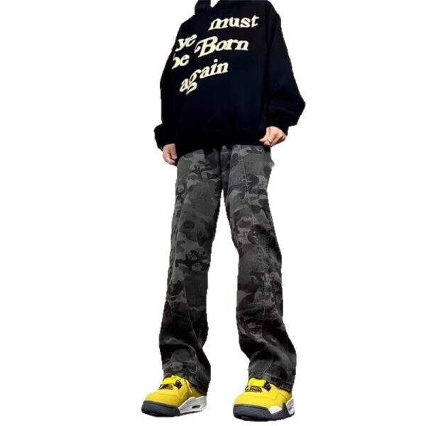 Military green camouflage jeans for men - Image 5