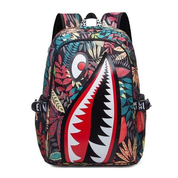 Backpack Student Shark Backpack Tide - Image 4