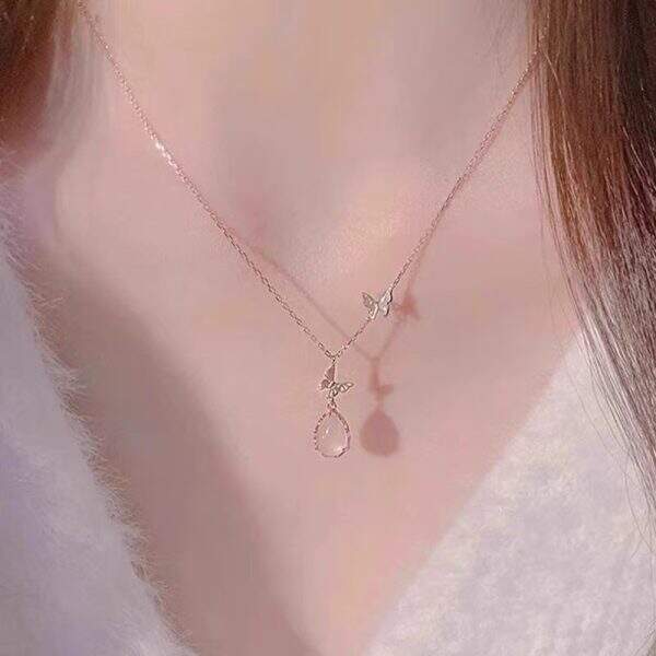 Pink Crystal Necklace - Image 4