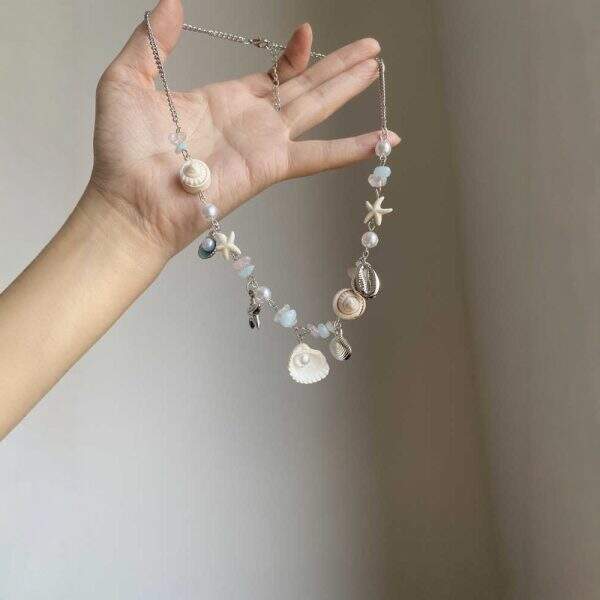 Colorful starfish shell pearl necklace - Image 1